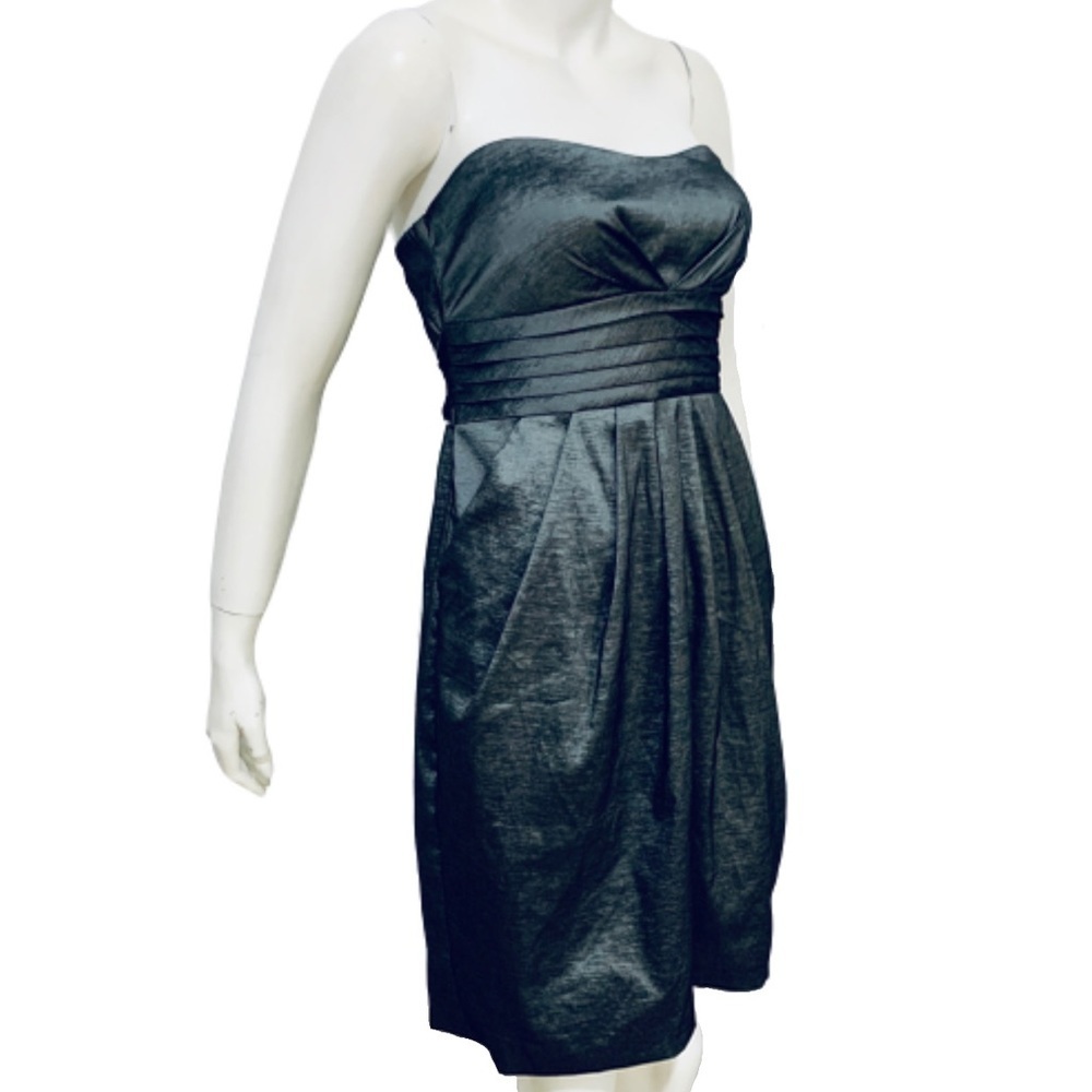 NIGHTWAY | Tafetta Metallic Strapless Formal Dress